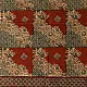madder red indigo blue ajrakh cotton stole hand block printed checkerboard patchwork body ornate interlocking circular motifs mihrab arched border traditional artisanal scarf sustainable fashion natural dyed with tassels
