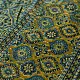 teal blue mustard gold ajrakh saree hand block printed floral medallion jaal traditional geometric borders ethnic wear sustainable fashion natural dyed with tassels