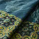 teal blue mustard gold ajrakh saree hand block printed floral medallion jaal traditional geometric borders ethnic wear sustainable fashion natural dyed with tassels