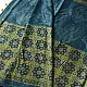 teal blue mustard gold ajrakh saree hand block printed floral medallion jaal traditional geometric borders ethnic wear sustainable fashion natural dyed with tassels