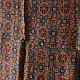 ajrakh silk square scarf orange medallion pattern indigo accents hand block printed natural dyed scarf