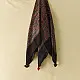 ajrakh silk square scarf orange medallion pattern indigo accents hand block printed natural dyed scarf