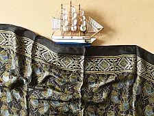 Anagi | Natural Dyed Ajrakh - Modal Silk Stole - Fish Motif