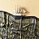 chocolate brown indigo teal ajrakh modal silk dupatta hand block printed floral vine jaal body ornate geometric lozenge pallu traditional mihrab arched detail wedding festive wear sustainable luxury natural dyed with tassels Fish Motif