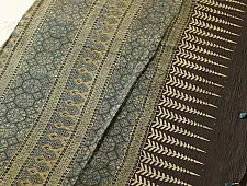 Charu . चारु | Ajrakh Block Print - Mul Mul Cotton Dark Brown Saree