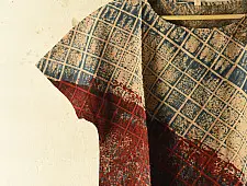 Natural Dyed ~ Ajrakh Cotton Top - Beige & Red