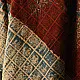 indigo blue madder red ajrakh cotton top diagonal color-blocked geometric grid block print hand block printed boxy fit artisanal blouse women sustainable fashion natural dyed