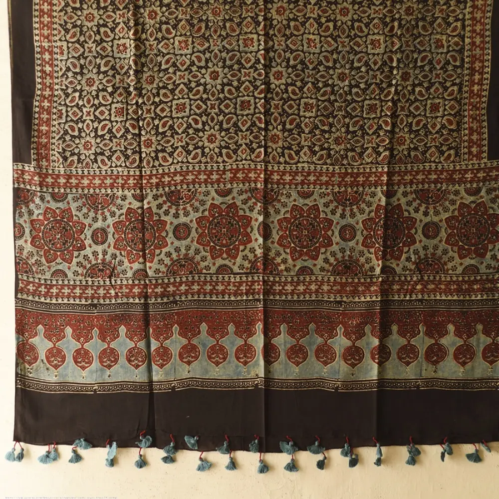 Shop Ajrakh Block Printed Pure Cotton Dupatta