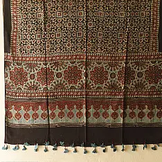 Sakhi . सखी ⁂ Ajrakh Block Printed Pure Cotton Dupatta (17)