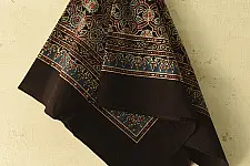 Neelanjana . नीलांजना ~ Square Ajrakh - Black Scarf