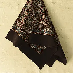 Neelanjana . नीलांजना ~ Square Ajrakh - Black Scarf