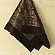 earthy ajrakh silk square scarf floral repetitive block print hand block printed natural dyed scarf