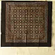 earthy ajrakh silk square scarf floral repetitive block print hand block printed natural dyed scarf
