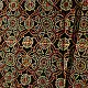 earthy ajrakh silk square scarf floral repetitive block print hand block printed natural dyed scarf