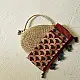 terracotta madder red indigo blue ajrakh cotton stole hand block printed floral sprig body ornate circular mandala border traditional mihrab arched detail artisanal scarf sustainable fashion natural dyed with tassels