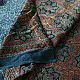 deep indigo blue madder red ajrakh modal silk saree hand block printed octagonal star jaal ornate floral mandala pallu traditional ethnic wear sustainable luxury natural dyed with tassels