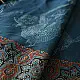 deep indigo blue madder red ajrakh modal silk saree hand block printed octagonal star jaal ornate floral mandala pallu traditional ethnic wear sustainable luxury natural dyed with tassels