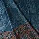 deep indigo blue madder red ajrakh modal silk saree hand block printed octagonal star jaal ornate floral mandala pallu traditional ethnic wear sustainable luxury natural dyed with tassels