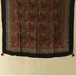 Neelanjana . नीलांजना ~ Ajrakh Block Printed Square Modal Silk Scarf