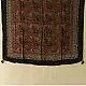 red indigo black ajrakh silk square scarf intricate geometric pattern hand block printed natural dyed scarf tassels
