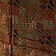 red indigo black ajrakh silk square scarf intricate geometric pattern hand block printed natural dyed scarf tassels