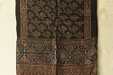 Anagi | Natural Dyed Ajrakh Block Printed - Modal Silk Stole
