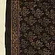 chocolate brown indigo blue ajrakh modal silk dupatta hand block printed jhar floral sprig jaal body ornate circular medallion pallu traditional mihrab arched detail wedding festive wear sustainable luxury natural dyed with tassels