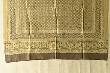 Ajrakh Mulberry Silk Dupatta | Natural dyed - Beige 