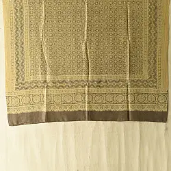 Ajrakh Mulberry Silk Dupatta | Natural dyed - Beige 