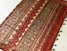 Mulberry Silk Saree ~ Ajrakh Block Prints