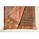 shop Natural Dyed Mulberry Silk Saree With Ajrakh Block Prints