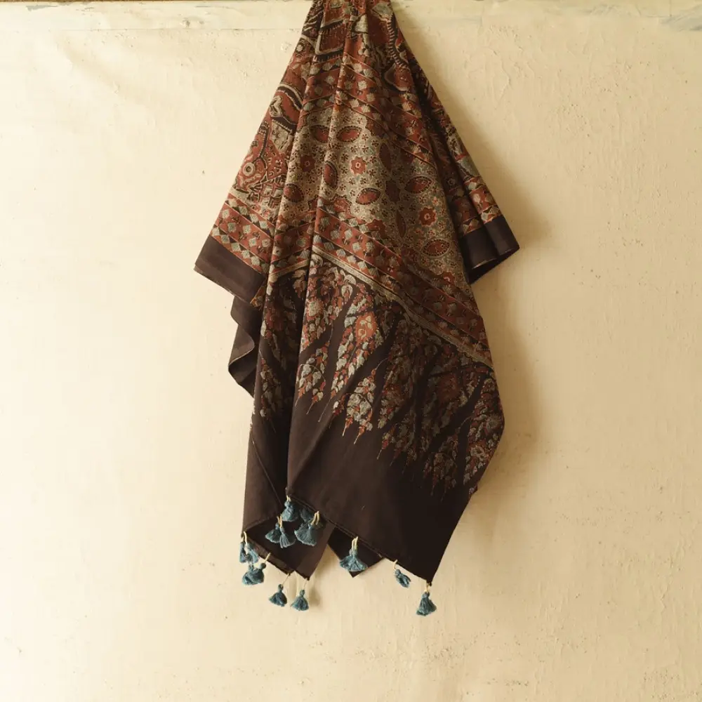 Shop Ajrakh Block Printed Pure Cotton Dupatta
