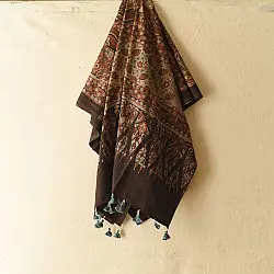 Sakhi . सखी ⁂ Ajrakh Block Printed Pure Cotton Dupatta (23)
