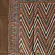 brown blue ajrakh silk square scarf zigzag chevron stripe pattern hand block printed natural dyed scarf