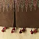 chocolate brown indigo blue madder red ajrakh cotton stole hand block printed zigzag leheriya body ornate eight-pointed star motif border traditional mihrab arched detail artisanal scarf sustainable fashion natural dyed with tassels