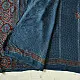 deep indigo blue ajrakh modal silk saree hand block printed minimal bundi tiny dot body ornate floral mandala pallu traditional ethnic wear sustainable luxury natural dyed