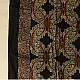black ajrakh silk square scarf geometric floral pattern hand block printed natural dyed scarf tassels