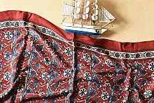 Anagi | Natural Dyed Ajrakh Prints - Modal Silk Stole ~ Red
