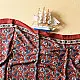 madder red indigo blue ajrakh modal silk dupatta hand block printed floral vine jaal body ornate zigzag leheriya pallu traditional mihrab arched detail wedding festive wear sustainable luxury natural dyed with tassels