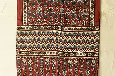 Anagi | Natural Dyed Ajrakh Prints - Modal Silk Stole ~ Red