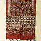 madder red indigo blue ajrakh modal silk dupatta hand block printed floral vine jaal body ornate zigzag leheriya pallu traditional mihrab arched detail wedding festive wear sustainable luxury natural dyed with tassels