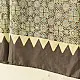 mulberry silk ajrakh dupatta chocolate brown olive blue interlocking geometric floral jaal block print cream sawtooth triangle border hand block printed natural dyed silk dupatta