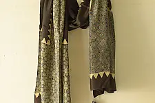 Ajrakh Mulberry Silk Dupatta | Natural dyed - G