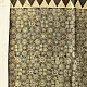 mulberry silk ajrakh dupatta chocolate brown olive blue interlocking geometric floral jaal block print cream sawtooth triangle border hand block printed natural dyed silk dupatta