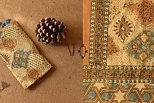 Amoha . अमोहा | Ajrakh Block Prints - Mulmul Soft Cotton Stole - Brown