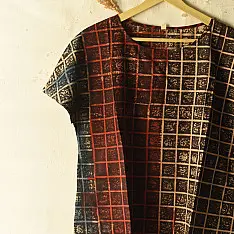 Natural Dyed ~ Ajrakh Cotton Top - A