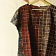 madder red indigo blue charcoal ajrakh cotton top vertical geometric grid block print hand block printed boxy fit artisanal blouse women sustainable fashion natural dyed