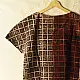 madder red indigo blue charcoal ajrakh cotton top vertical geometric grid block print hand block printed boxy fit artisanal blouse women sustainable fashion natural dyed
