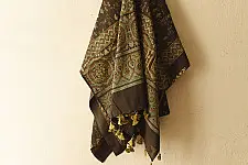 Sakhi . सखी ⁂ Ajrakh Block Printed Pure Cotton Dupatta  (27)