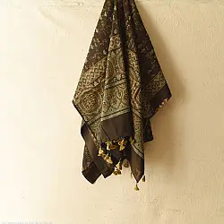Sakhi . सखी ⁂ Ajrakh Block Printed Pure Cotton Dupatta  (27)